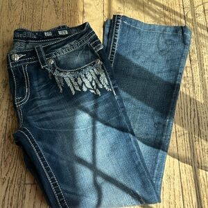 Silver Jeans Women's Embellished Blue Boot Cut Jeans